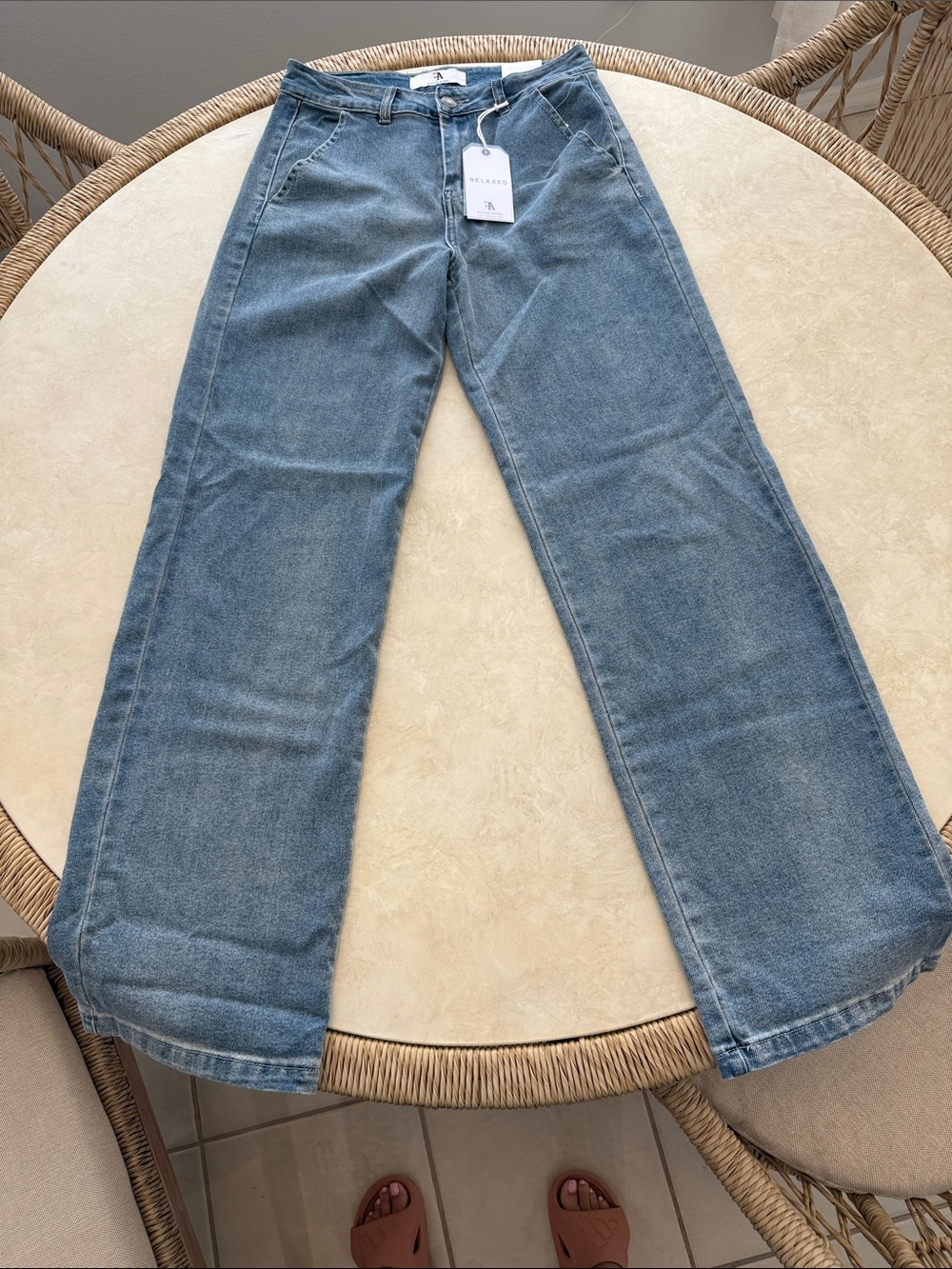 Wide Leg Women’s Jeans in Light Blue - Flying Angel